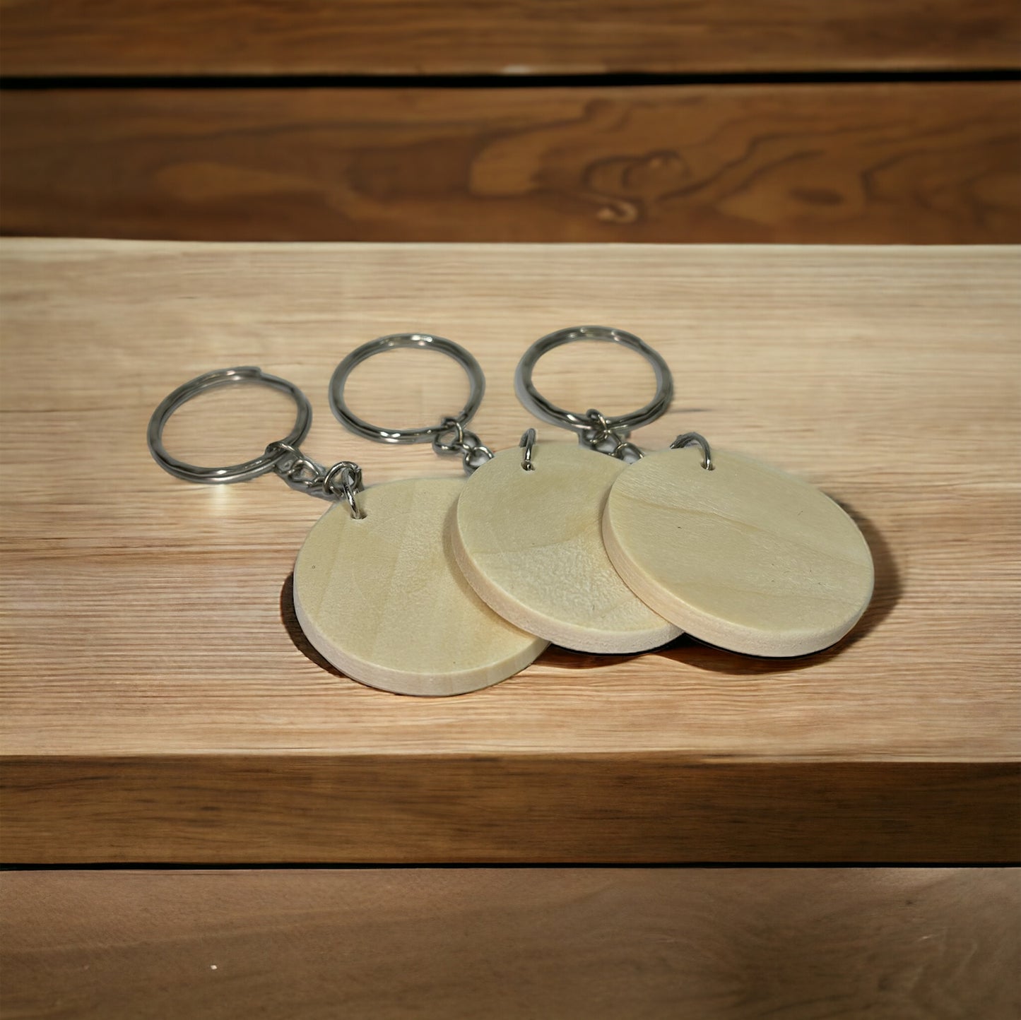 Schlüsselanhänger aus Holz Rund